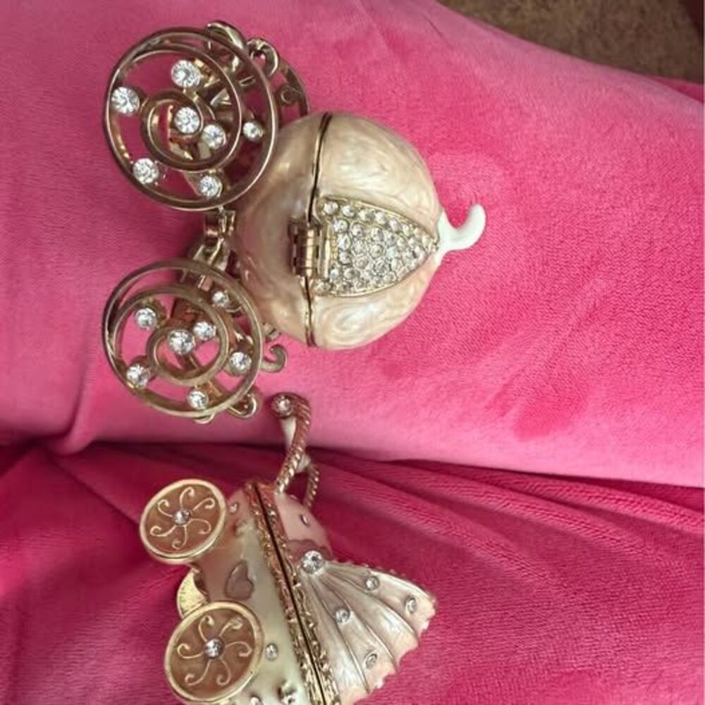Cinderella Pumpkin Carriage and Baby Carriage Trinket Boxes